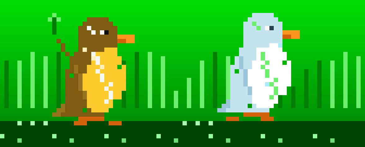 Gold and diamond Pengs skating animation